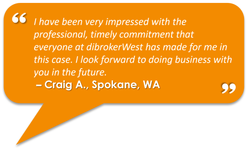 Customer Craig A. from Spokane, WA praised dibrokerWest for help with disability insurance sales.